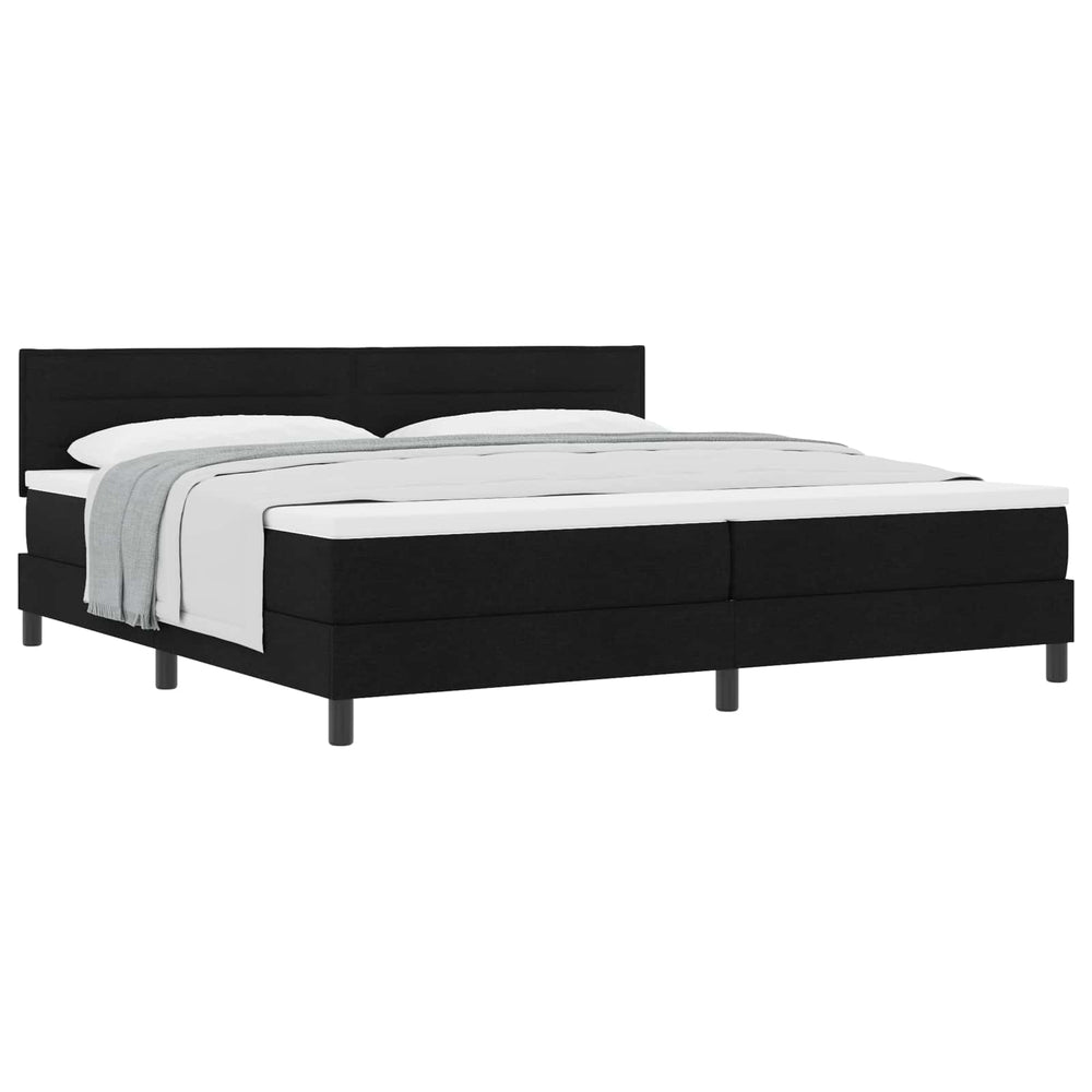 vidaXL Box Spring Bed with Headboard Black 200 x 200 cm Fabric