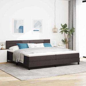 vidaXL Box Spring Bed with Headboard Dark Brown 200 x 200 cm Fabric