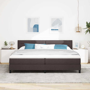 vidaXL Box Spring Bed with Headboard Dark Brown 200 x 200 cm Fabric