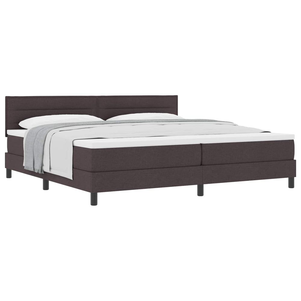 vidaXL Box Spring Bed with Headboard Dark Brown 200 x 200 cm Fabric