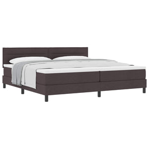 vidaXL Box Spring Bed with Headboard Dark Brown 200 x 200 cm Fabric