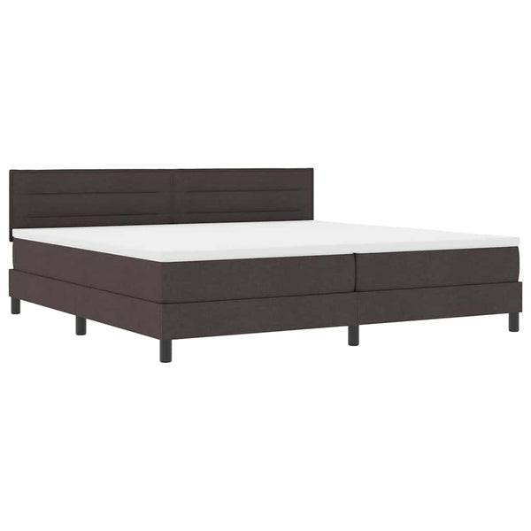 vidaXL Box Spring Bed with Headboard Dark Brown 200 x 200 cm Fabric