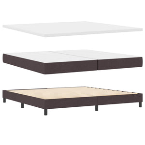 vidaXL Box Spring Bed with Headboard Dark Brown 200 x 200 cm Fabric
