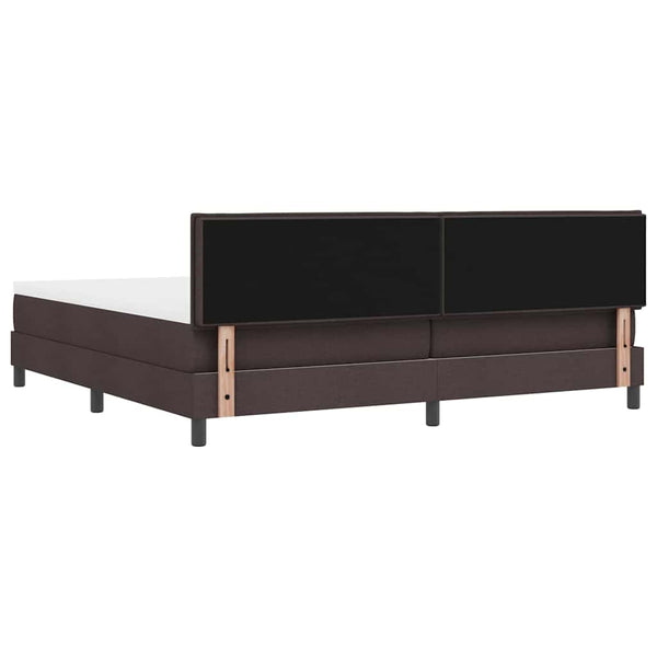 vidaXL Box Spring Bed with Headboard Dark Brown 200 x 200 cm Fabric