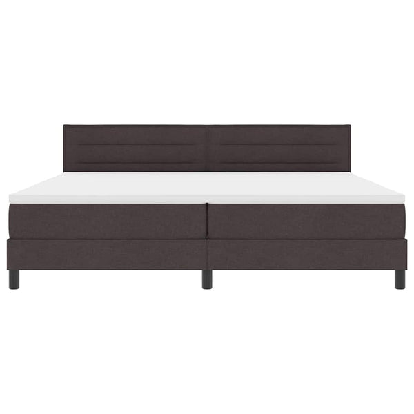 vidaXL Box Spring Bed with Headboard Dark Brown 200 x 200 cm Fabric