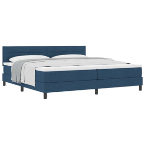 vidaXL Box Spring Bed with Headboard Blue 200 x 200 cm Fabric