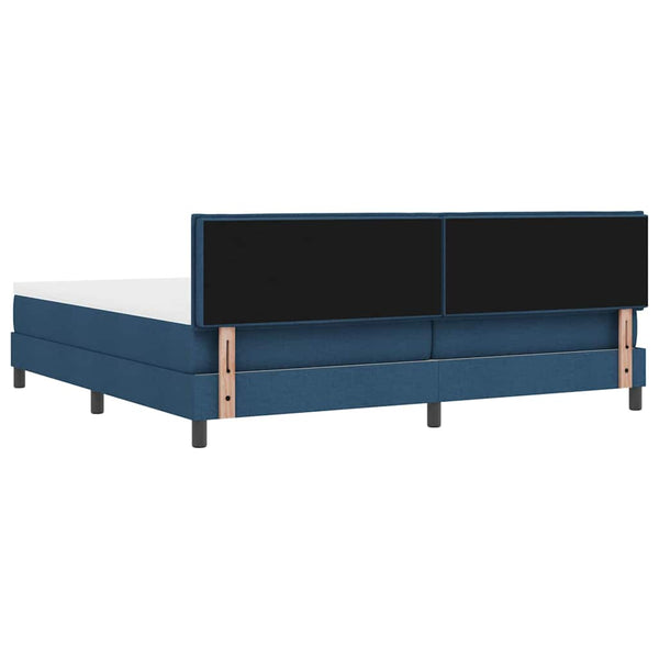 vidaXL Box Spring Bed with Headboard Blue 200 x 200 cm Fabric