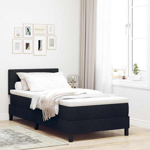 vidaXL Box Spring Bed with Pillows and Headboard Black 80 x 200 cm Fabric