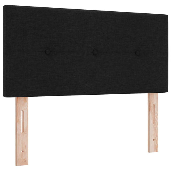 vidaXL Box Spring Bed with Pillows and Headboard Black 80 x 200 cm Fabric