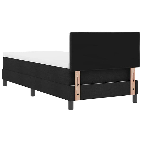 vidaXL Box Spring Bed with Pillows and Headboard Black 80 x 200 cm Fabric