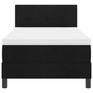 vidaXL Box Spring Bed with Pillows and Headboard Black 80 x 200 cm Fabric