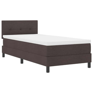 vidaXL Box Spring Bed with Pillows Dark Brown 90 x 190 cm Fabric