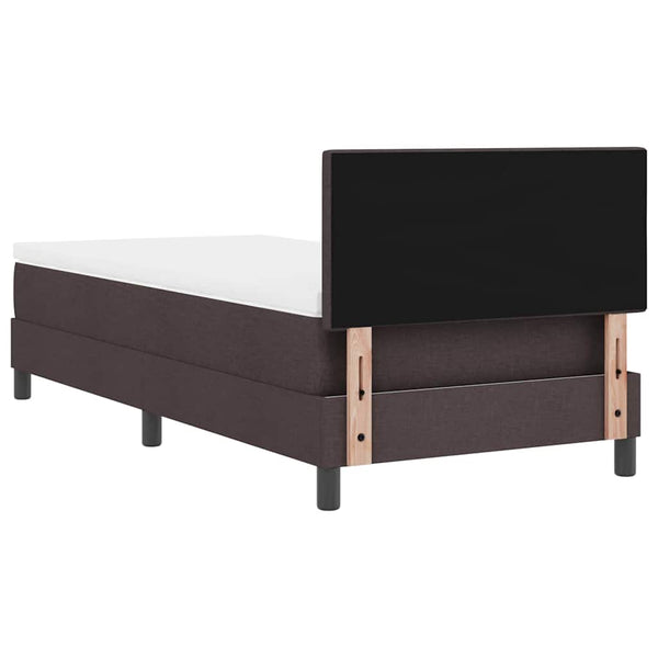 vidaXL Box Spring Bed with Pillows Dark Brown 90 x 190 cm Fabric