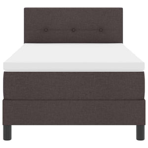 vidaXL Box Spring Bed with Pillows Dark Brown 90 x 190 cm Fabric