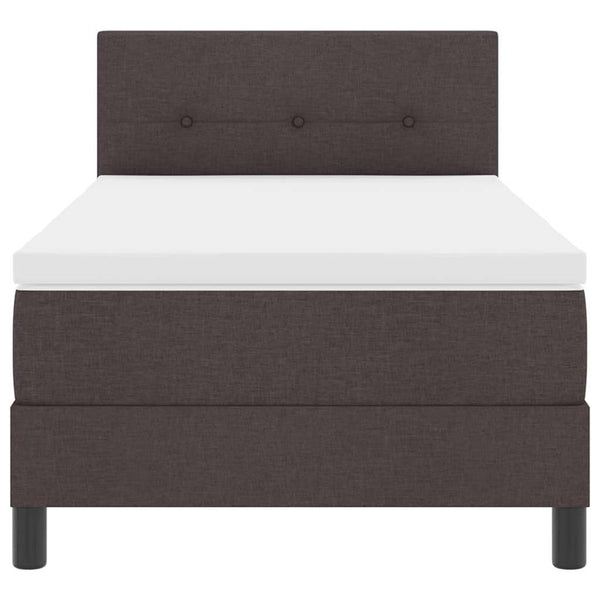 vidaXL Box Spring Bed with Pillows Dark Brown 90 x 190 cm Fabric