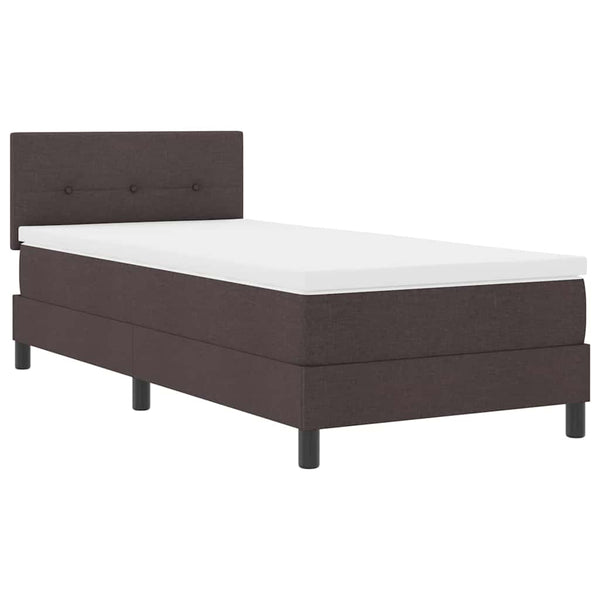 vidaXL Box Spring Bed with Pillows Dark Brown 100 x 200 cm Fabric