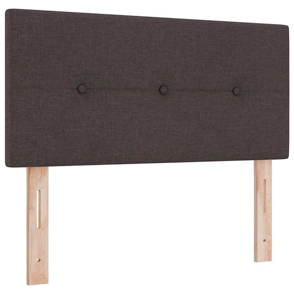 vidaXL Box Spring Bed with Headboard Dark Brown 120 x 200 cm Fabric