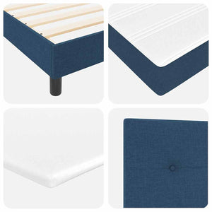 vidaXL Box Spring Bed with Headboard Blue 120 x 200 cm Fabric