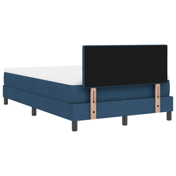 vidaXL Box Spring Bed with Headboard Blue 120 x 200 cm Fabric