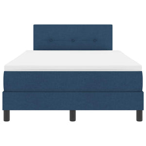 vidaXL Box Spring Bed with Headboard Blue 120 x 200 cm Fabric