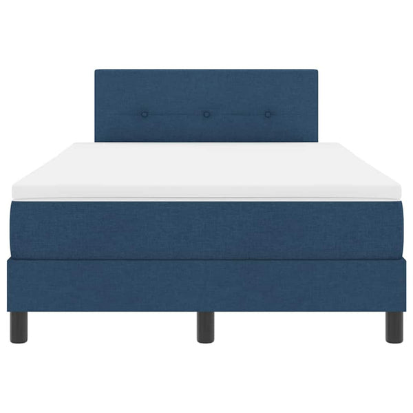 vidaXL Box Spring Bed with Headboard Blue 120 x 200 cm Fabric