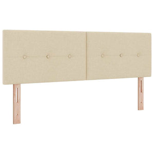 vidaXL Box Spring Bed with Headboard Cream 140 x 190 cm Fabric