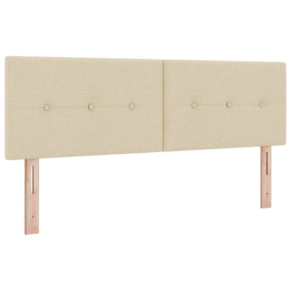 vidaXL Box Spring Bed with Headboard Cream 140 x 190 cm Fabric