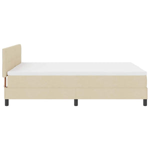 vidaXL Box Spring Bed with Headboard Cream 140 x 190 cm Fabric