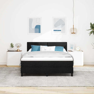 vidaXL Box Spring Bed with Headboard Black 140 x 200 cm Fabric