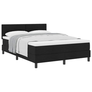 vidaXL Box Spring Bed with Headboard Black 140 x 200 cm Fabric