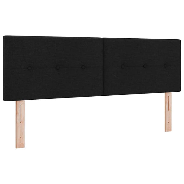 vidaXL Box Spring Bed with Headboard Black 140 x 200 cm Fabric