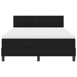 vidaXL Box Spring Bed with Headboard Black 140 x 200 cm Fabric