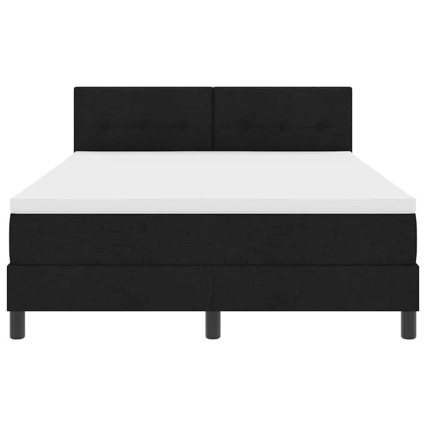 vidaXL Box Spring Bed with Headboard Black 140 x 200 cm Fabric