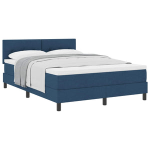 vidaXL Box Spring Bed with Headboard Blue 160 x 200 cm Fabric