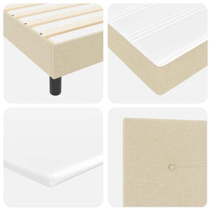 vidaXL Box Spring Bed with Headboard Cream 180 x 200 cm Fabric