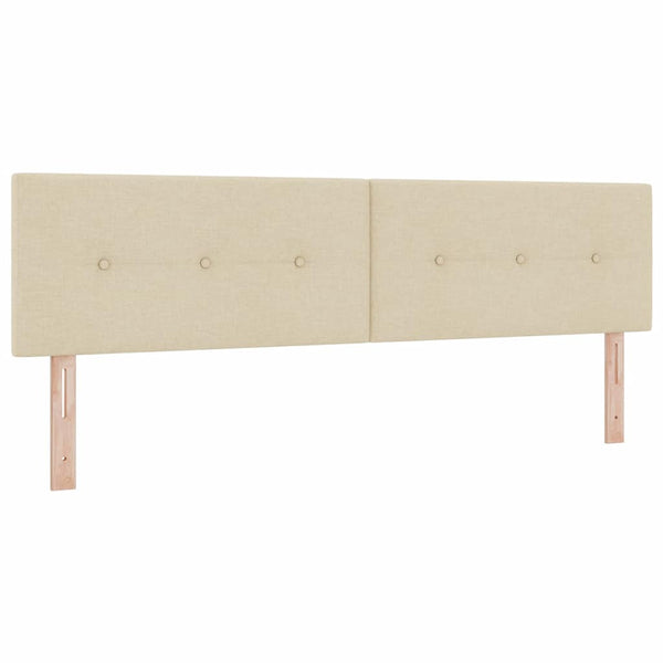 vidaXL Box Spring Bed with Headboard Cream 180 x 200 cm Fabric