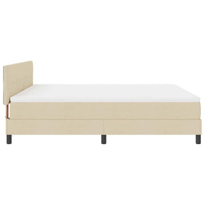 vidaXL Box Spring Bed with Headboard Cream 180 x 200 cm Fabric