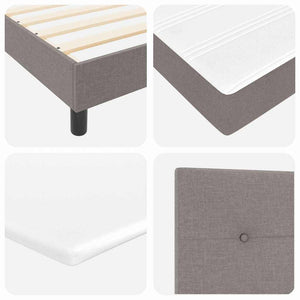vidaXL Box Spring Bed with Headboard Taupe 200 x 200 cm Fabric