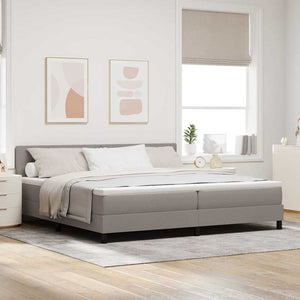 vidaXL Box Spring Bed with Headboard Taupe 200 x 200 cm Fabric