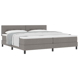 vidaXL Box Spring Bed with Headboard Taupe 200 x 200 cm Fabric