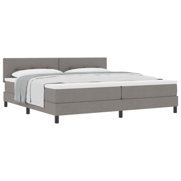 vidaXL Box Spring Bed with Headboard Taupe 200 x 200 cm Fabric