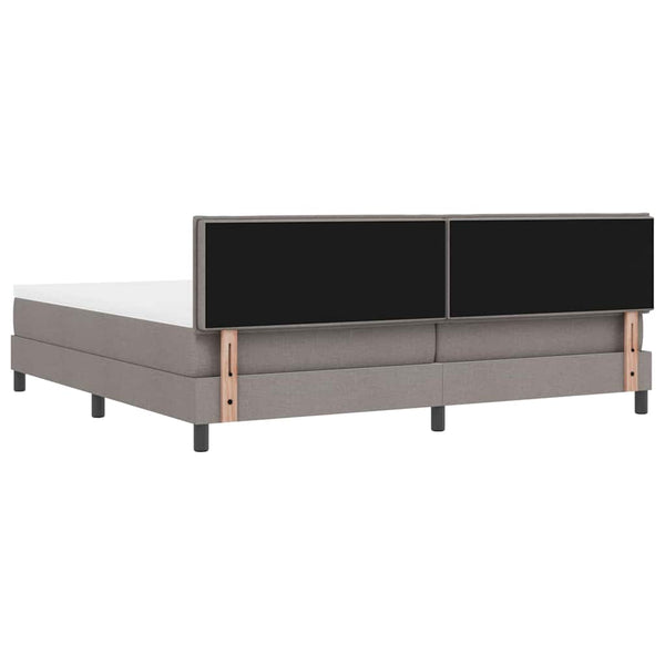 vidaXL Box Spring Bed with Headboard Taupe 200 x 200 cm Fabric