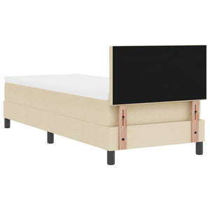 vidaXL Box Spring Bed with Mattress and Headboard Cream 80 x 200 cm Fabric