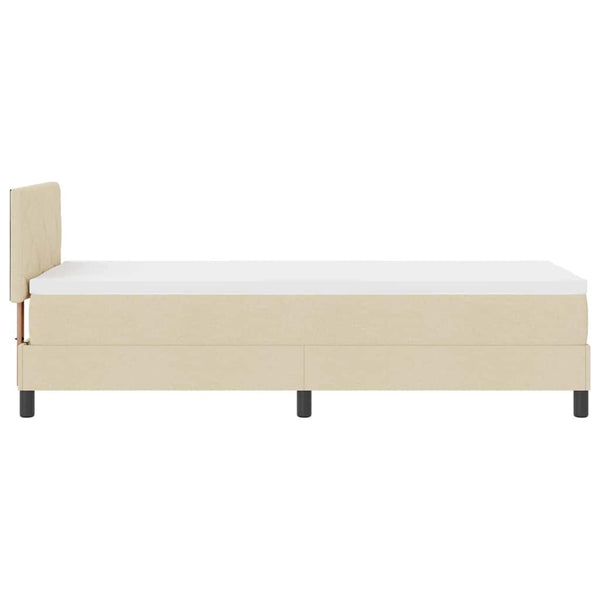 vidaXL Box Spring Bed with Mattress and Headboard Cream 80 x 200 cm Fabric