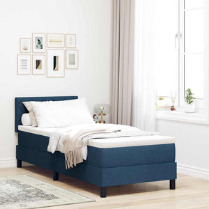 vidaXL Box Spring Bed with Mattress and Headboard Blue 80 x 200 cm Fabric