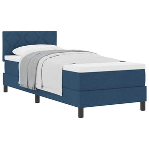 vidaXL Box Spring Bed with Mattress and Headboard Blue 80 x 200 cm Fabric