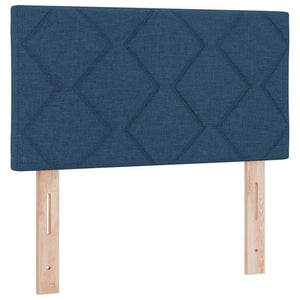 vidaXL Box Spring Bed with Mattress and Headboard Blue 80 x 200 cm Fabric