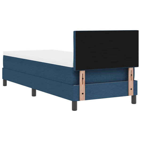 vidaXL Box Spring Bed with Mattress and Headboard Blue 80 x 200 cm Fabric