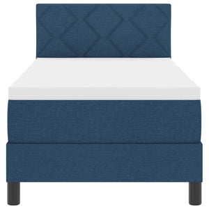 vidaXL Box Spring Bed with Mattress and Headboard Blue 80 x 200 cm Fabric