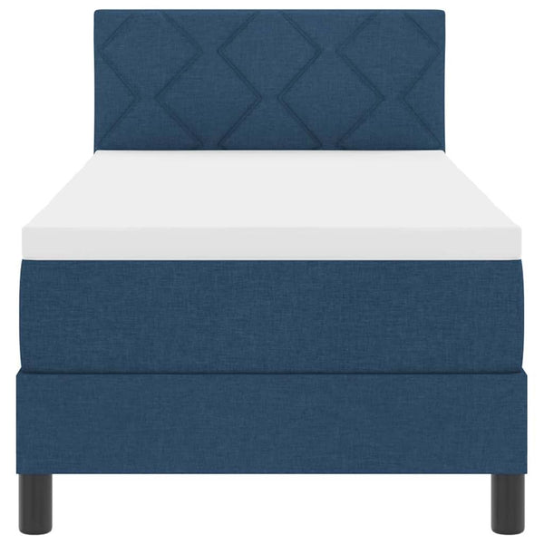vidaXL Box Spring Bed with Mattress and Headboard Blue 80 x 200 cm Fabric